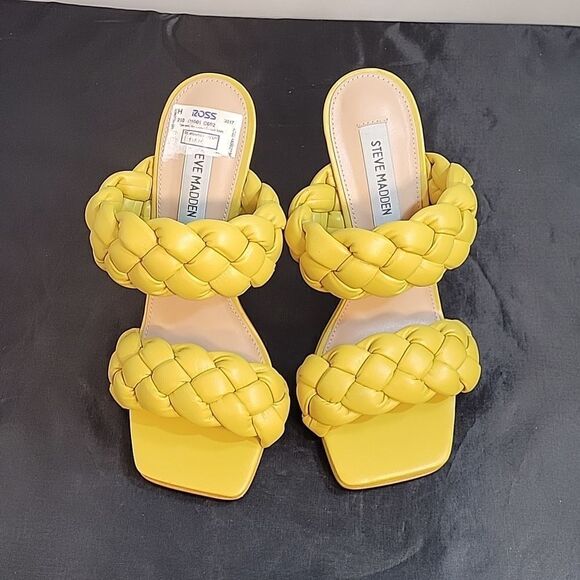 BRAND NEW STEVE MADDEN WOMEN"S CHUNKY BRAIDED STRAP DETAILS KENLEY HEELED SANDAL - Picture 5 of 15